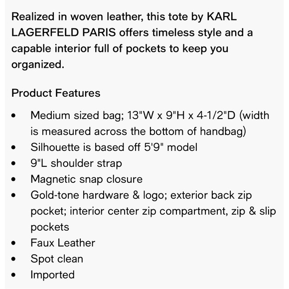 Beautiful taupe Karl Lagerfeld woven tote - Picture 7 of 8